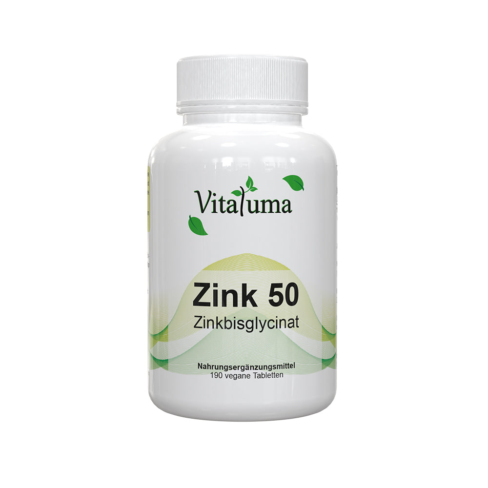 Zink 50mg - Zinkbisglycinat - 190 Tabletten