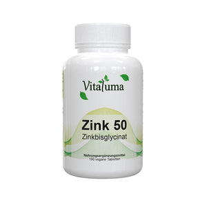 Zink 50mg - Zinkbisglycinat - 190 vegane Tabletten