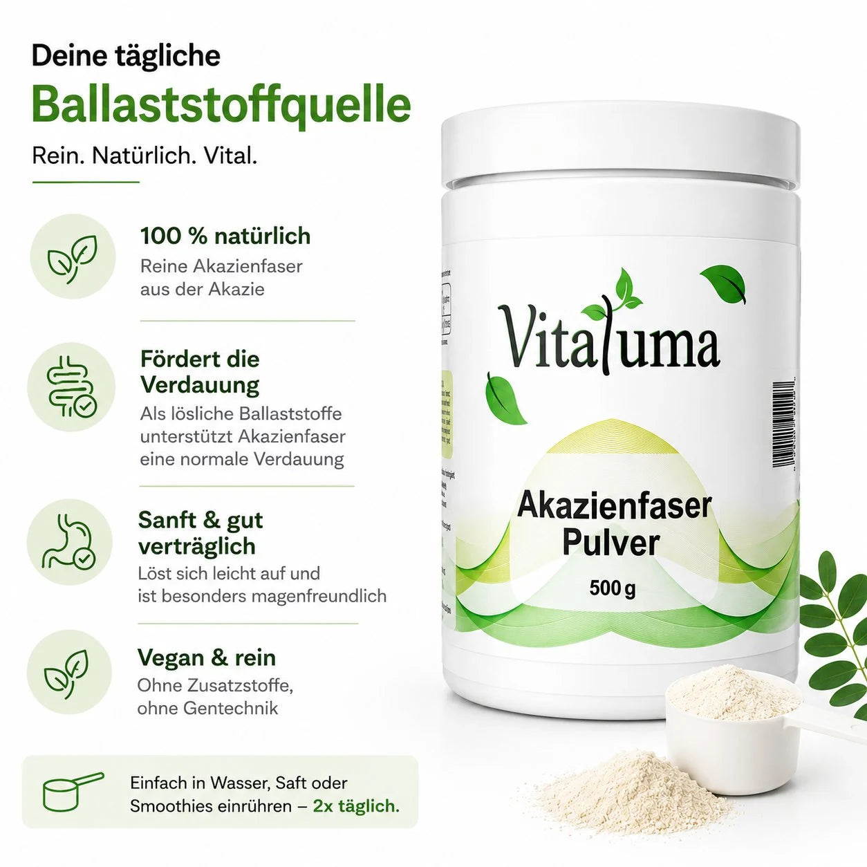 Akazienfaser Pulver - 500g