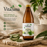 Vitaluma Aloe Vera Saft Premium-Qualität – naturreiner Direktsaft aus Aloe Vera Blattgel in hochwertiger Glasflasche