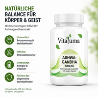 Vitaluma Ashwagandha KSM-66 mit hochwertigem Extrakt für Alltag, Wohlbefinden und bewusste Ernährung