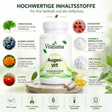 Vitaluma Augen-VIT mit Ginkgo Biloba, Bilberry-Extrakt, Lutein, Zeaxanthin und antioxidativen Mikronährstoffen