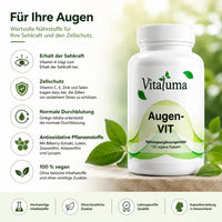 Vitaluma Augen-VIT mit ausgewählten Vitaminen, Mineralstoffen und Pflanzenextrakten für den Erhalt der Sehkraft