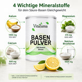 Vitaluma Basenpulver Zitrone mit Kalium, Magnesium, Calcium und Natriumbicarbonat im Überblick