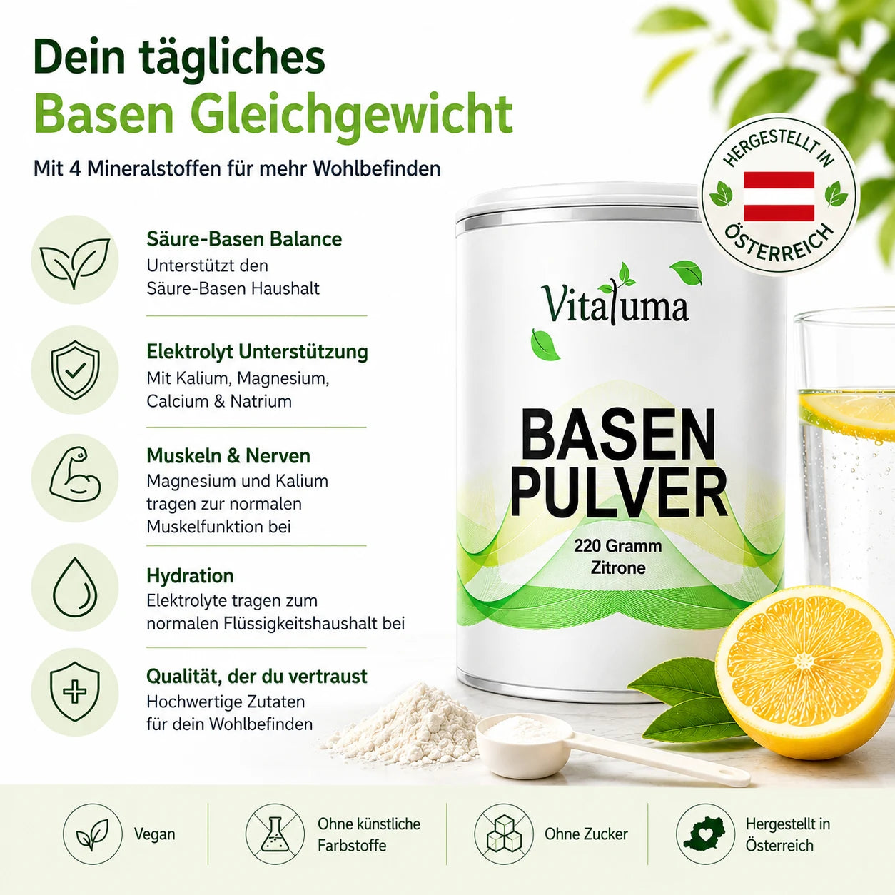 Basenpulver 220g Zitrone