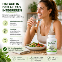 Vitaluma Blutzucker VIT für die tägliche Einnahme zu den Mahlzeiten mit praktischer Kapselform