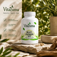 Vitaluma Blutzucker VIT Premium Nahrungsergänzung mit natürlichen Pflanzenextrakten und hochwertigen Rohstoffen