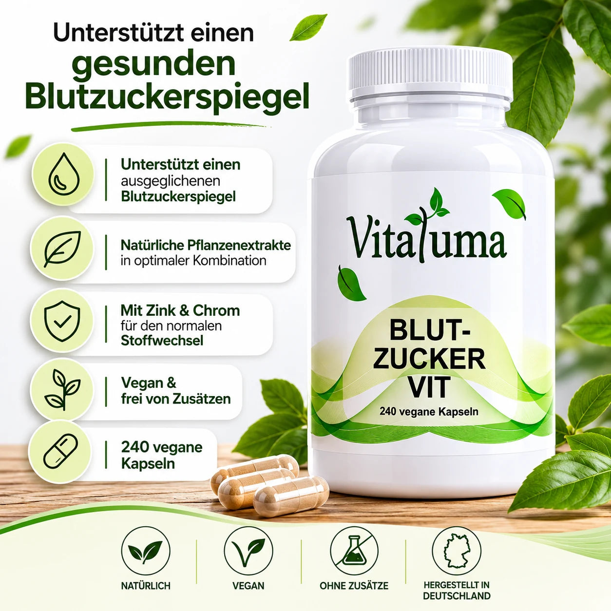 Blut-Zucker VIT – 240 vegane Kapseln