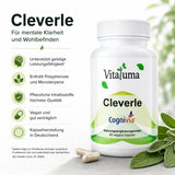 Vitaluma Cleverle Cognivia mit Salbei-Extrakt zur Unterstützung der kognitiven Funktionen in übersichtlicher Vorteildarstellung
