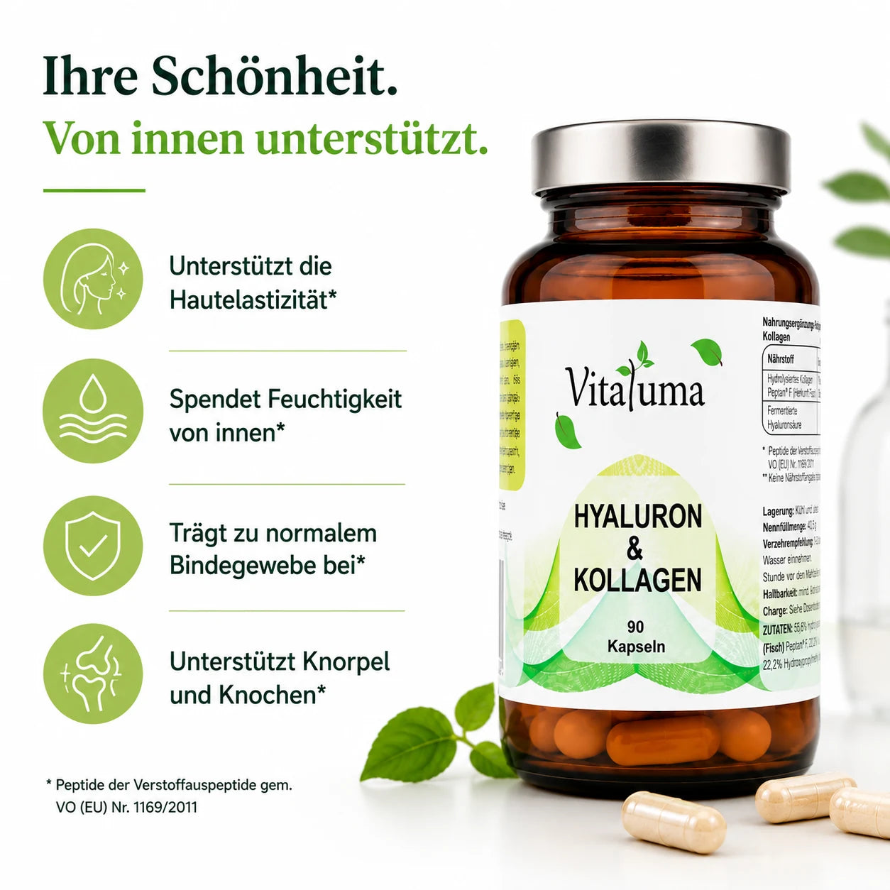 Hyaluron + Kollagen - 90 Kapseln