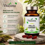Vitaluma Krillöl Superba Premium-Nahrungsergänzung mit hochwertigen Rohstoffen und natürlicher Markenqualität.