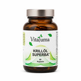 Vitaluma Krillöl Superba 60 Kapseln Produktfoto mit hochwertigem Krillöl für Omega-3, EPA, DHA und Astaxanthin.