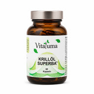Vitaluma Krillöl Superba 60 Kapseln Produktfoto mit hochwertigem Krillöl für Omega-3, EPA, DHA und Astaxanthin.