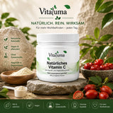 Vitaluma Natürliches Vitamin C aus hochwertigen Pflanzenextrakten als veganes Premium-Nahrungsergänzungsmittel für jeden Tag.
