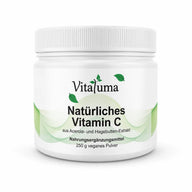 Vitaluma Natürliches Vitamin C aus Acerola- und Hagebutten-Extrakt als veganes Vitamin-C-Pulver für das Immunsystem.