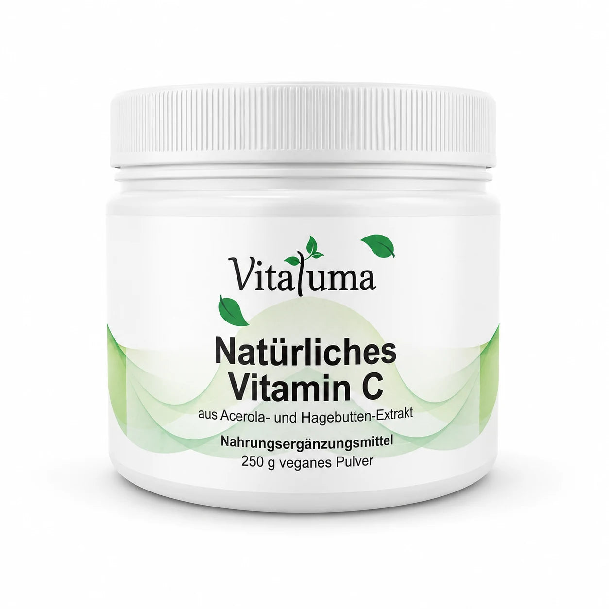 Vitaluma Natürliches Vitamin C aus Acerola- und Hagebutten-Extrakt als veganes Vitamin-C-Pulver für das Immunsystem.