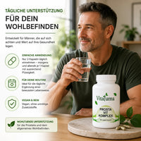 Vitaluma Prosta VIT Komplex für die tägliche Einnahme mit zwei Kapseln und hochwertigen pflanzlichen Inhaltsstoffen.