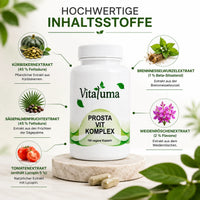 Vitaluma Prosta VIT Komplex mit Kürbiskern-, Sägepalmen-, Brennnessel-, Weidenröschen- und Tomatenextrakt.