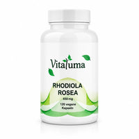 Vitaluma Rhodiola Rosea 650 mg mit Rosenwurz-Extrakt als vegane Kapseln in hochwertiger Premium Produktdose
