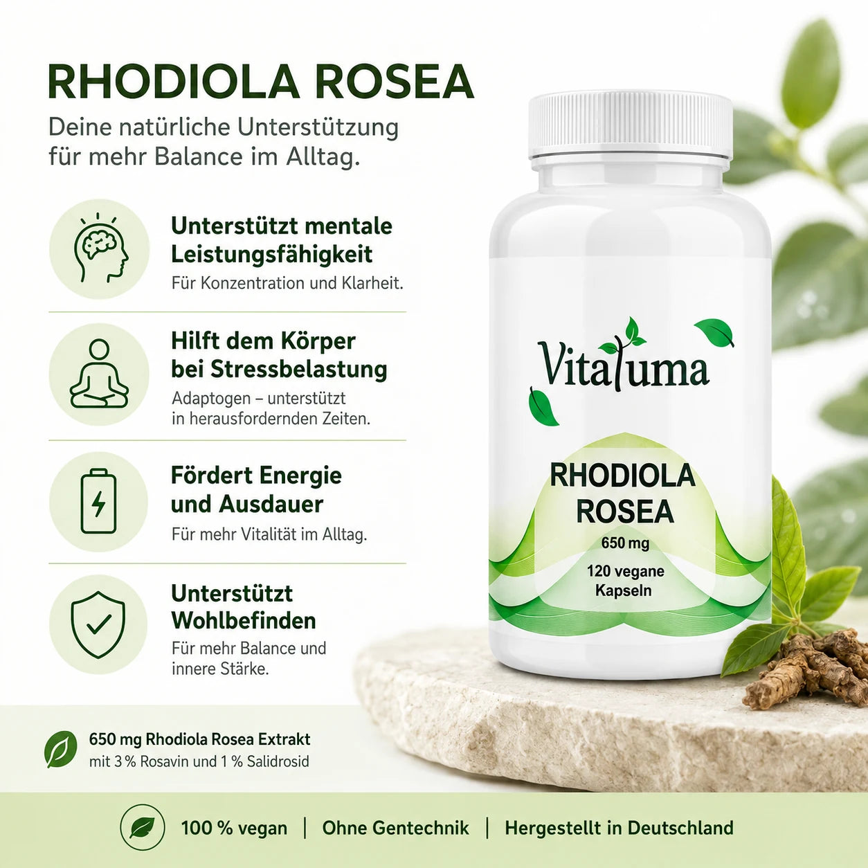 Rhodiola Rosea - 120 Kapseln