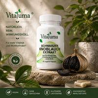 Vitaluma Schwarzer Knoblauch Extrakt in hochwertiger Premium-Qualität mit natürlichen Inhaltsstoffen für den täglichen Bedarf.