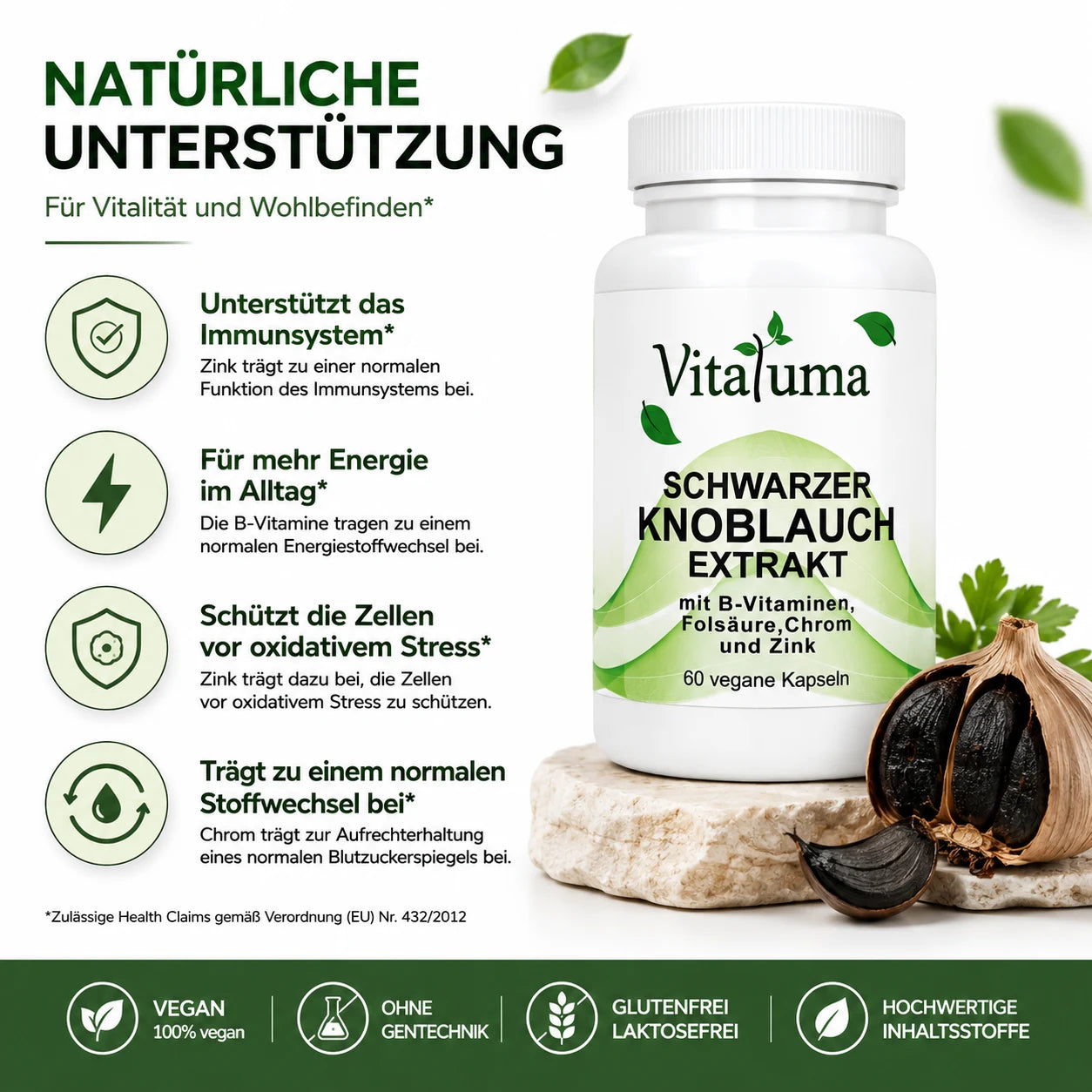Schwarzer Knoblauch Extrakt - 60 Kapseln