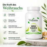 Vitaluma Weihrauch Kapseln mit 70 Prozent Boswelliasäuren und hochwertigem Bosflex Weihrauchextrakt im Überblick