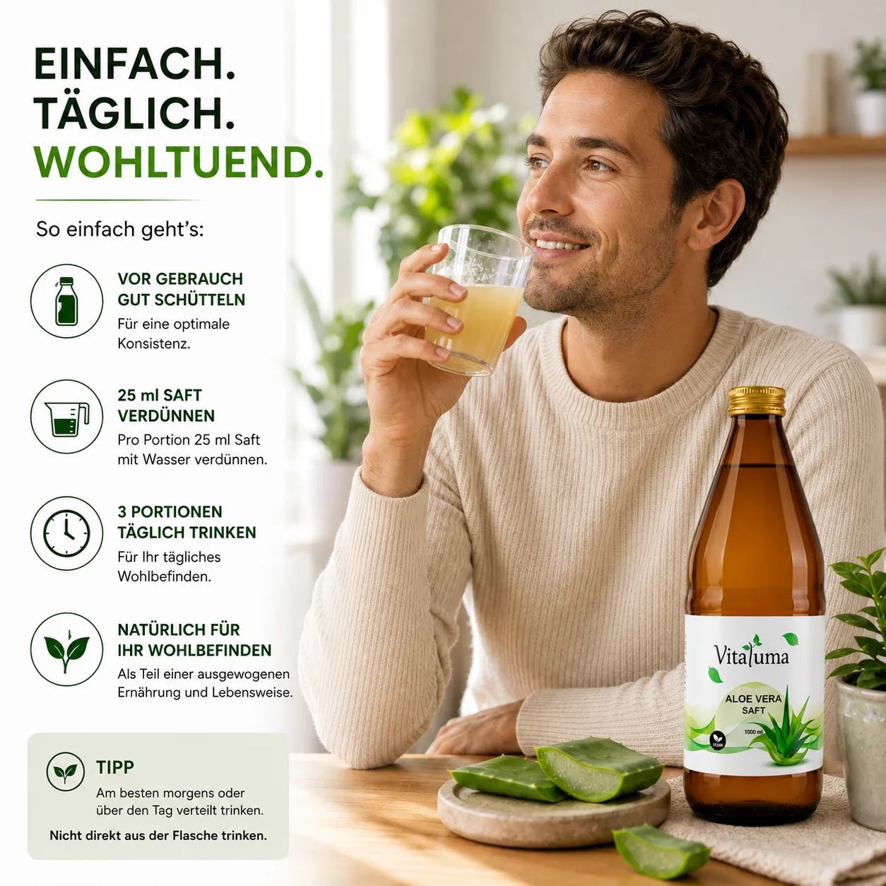 Aloe Vera Saft - 1000ml - Vitaluma®