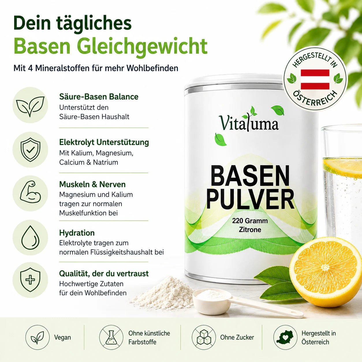 Basenpulver 220g Zitrone