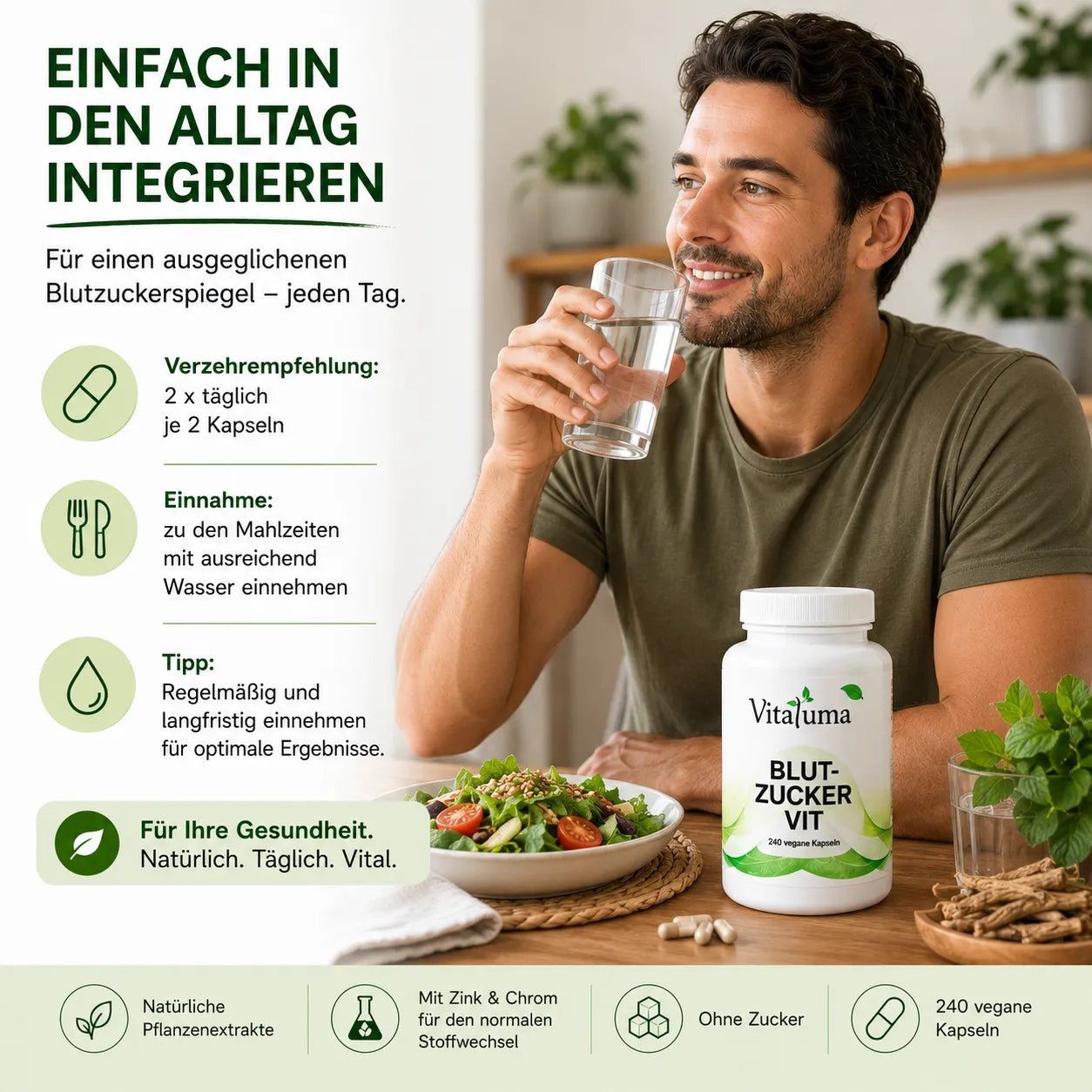 Blut-Zucker VIT – 240 vegane Kapseln - Vitaluma®