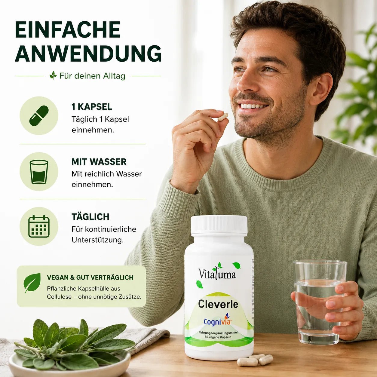 Cleverle mit Cognivia™- 60 vegane Kapseln - Vitaluma®