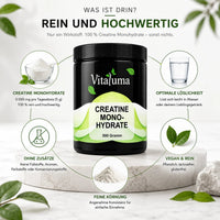 Creatine Monohydrate Pulver 500g - Vitaluma®