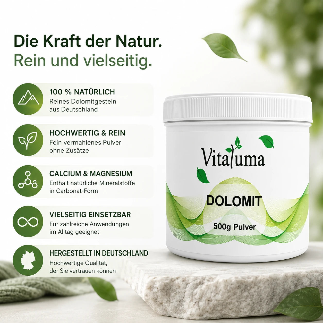 Dolomit Pulver - 500g