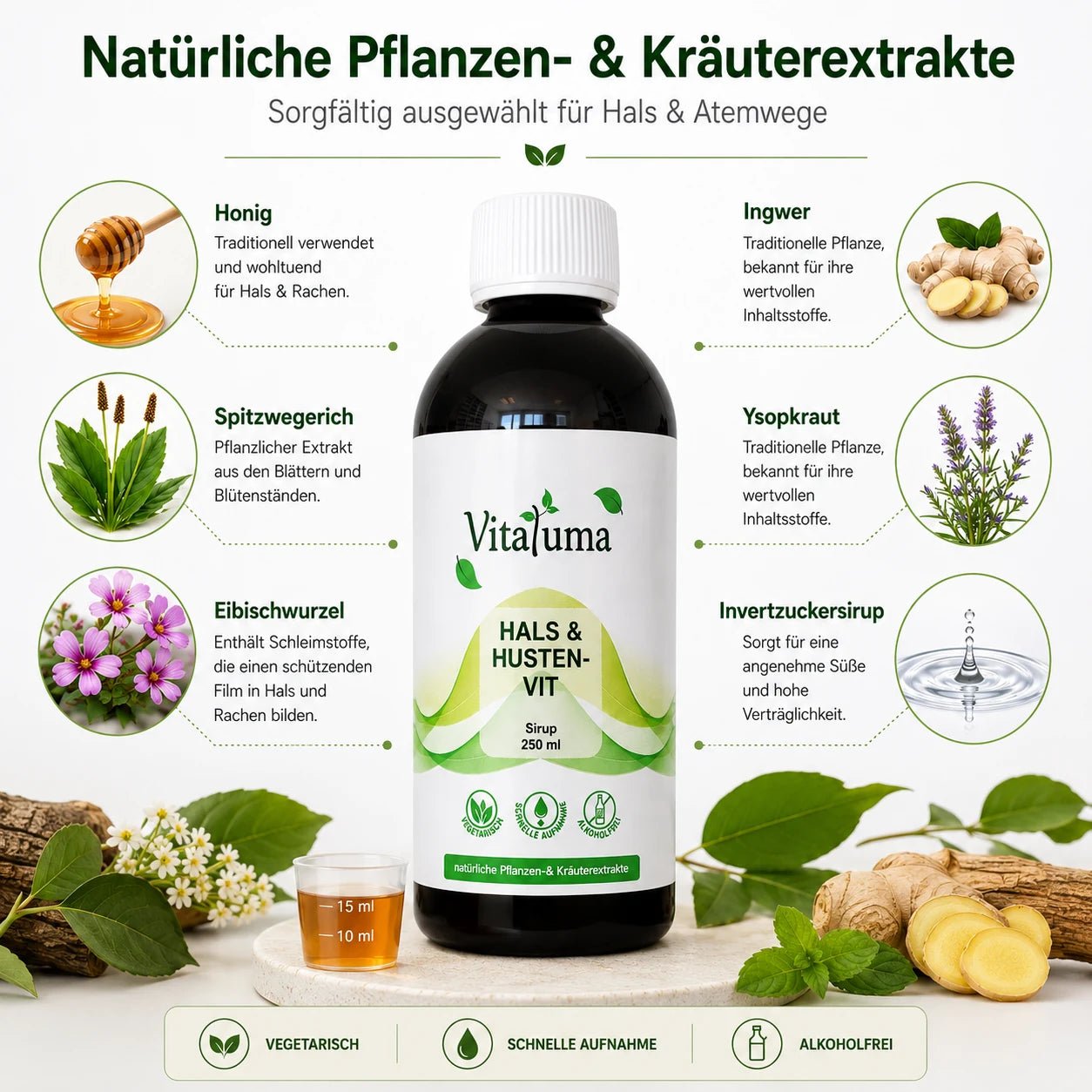 Hals & Husten-VIT Sirup 250ml - Vitaluma®