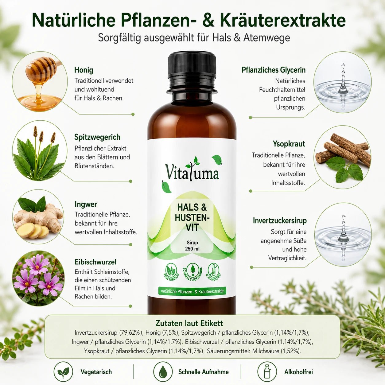 Hals & Husten-VIT Sirup 250ml - Vitaluma®
