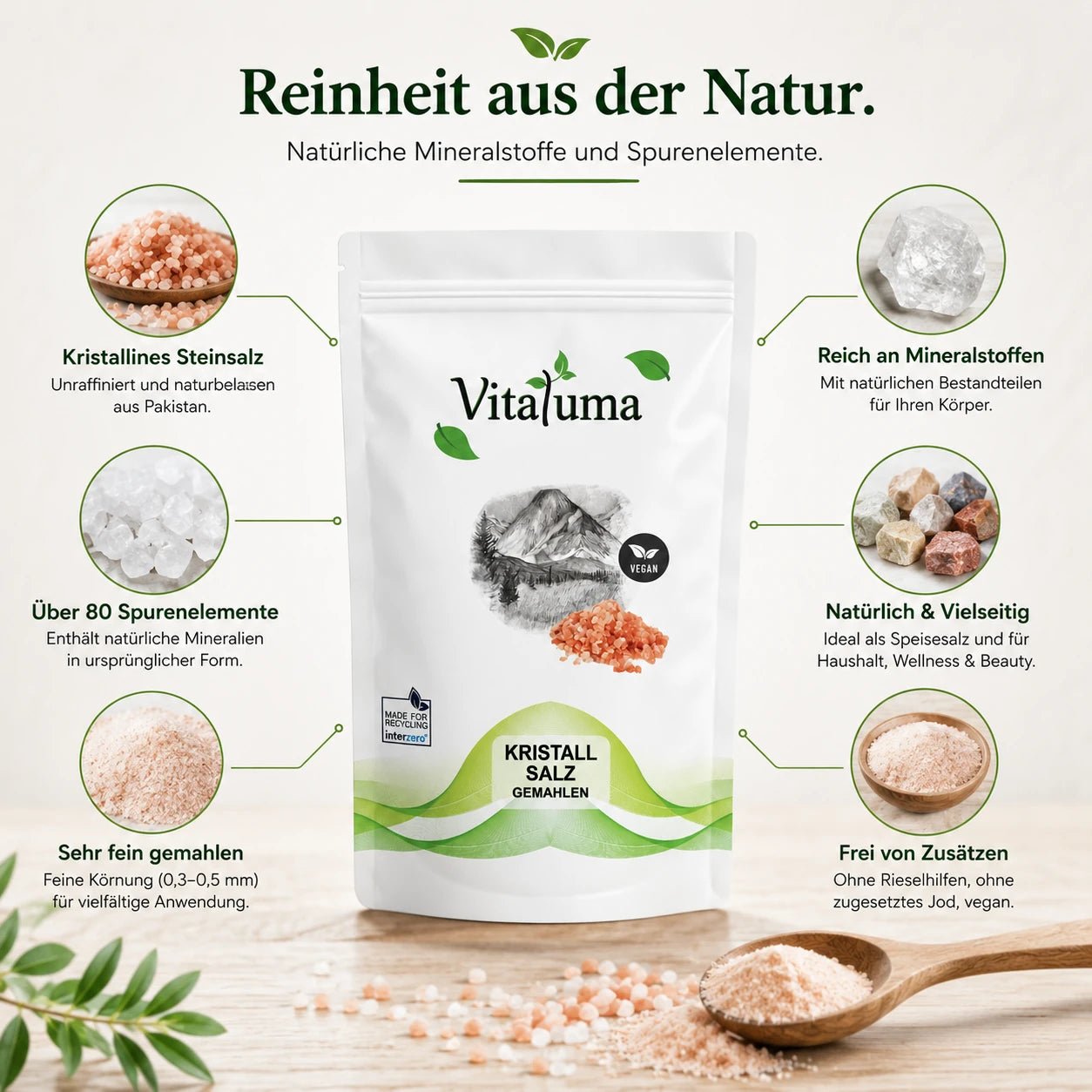 Himalaya Salz fein 1.000g - Vitaluma®