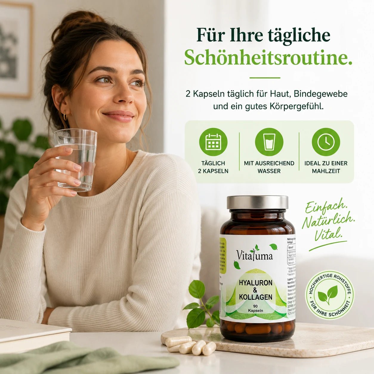 Hyaluron + Kollagen - 90 Kapseln - Vitaluma®