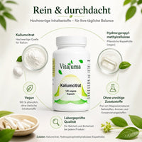 Kaliumcitrat – 120 vegane Kapseln - Vitaluma®