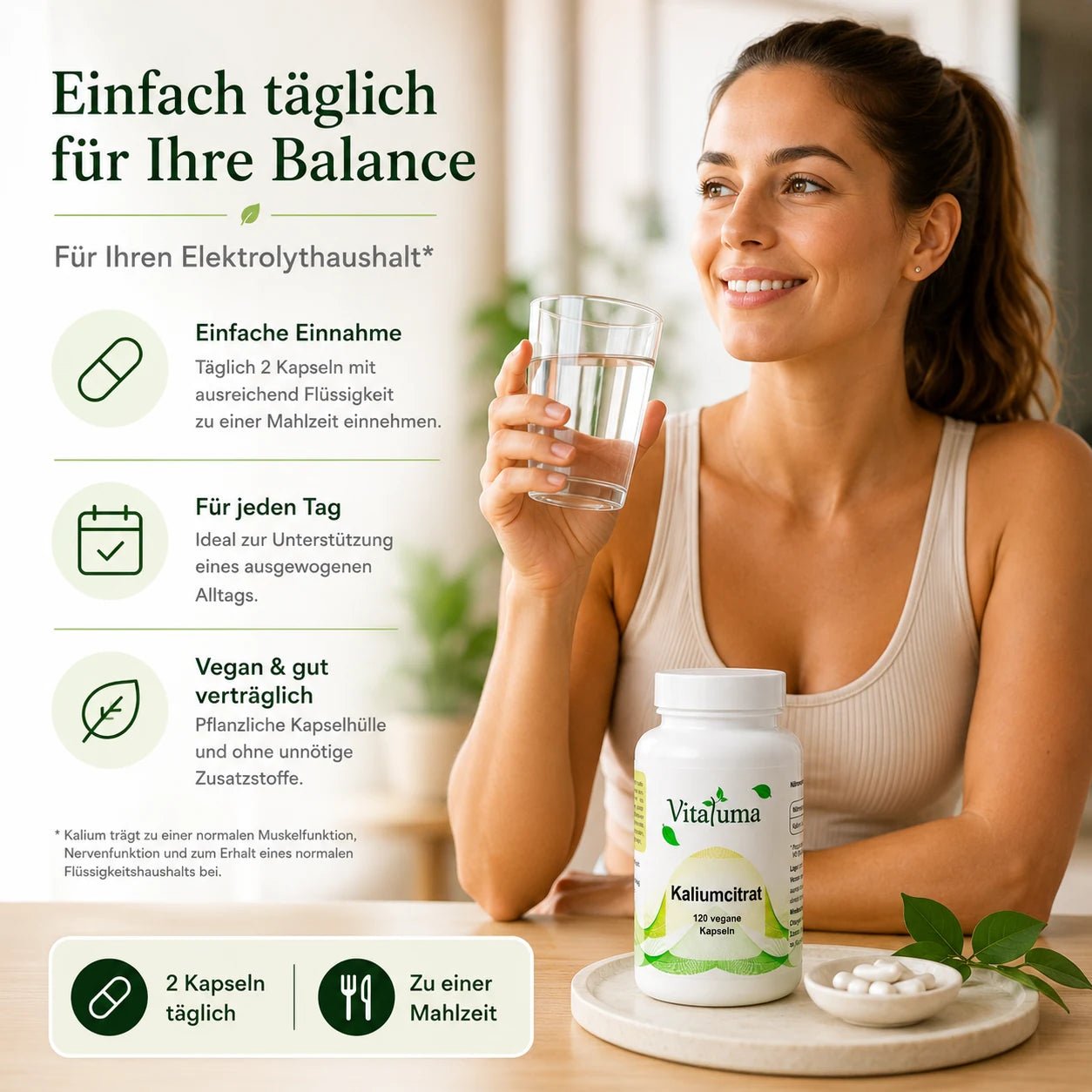 Kaliumcitrat – 120 vegane Kapseln - Vitaluma®
