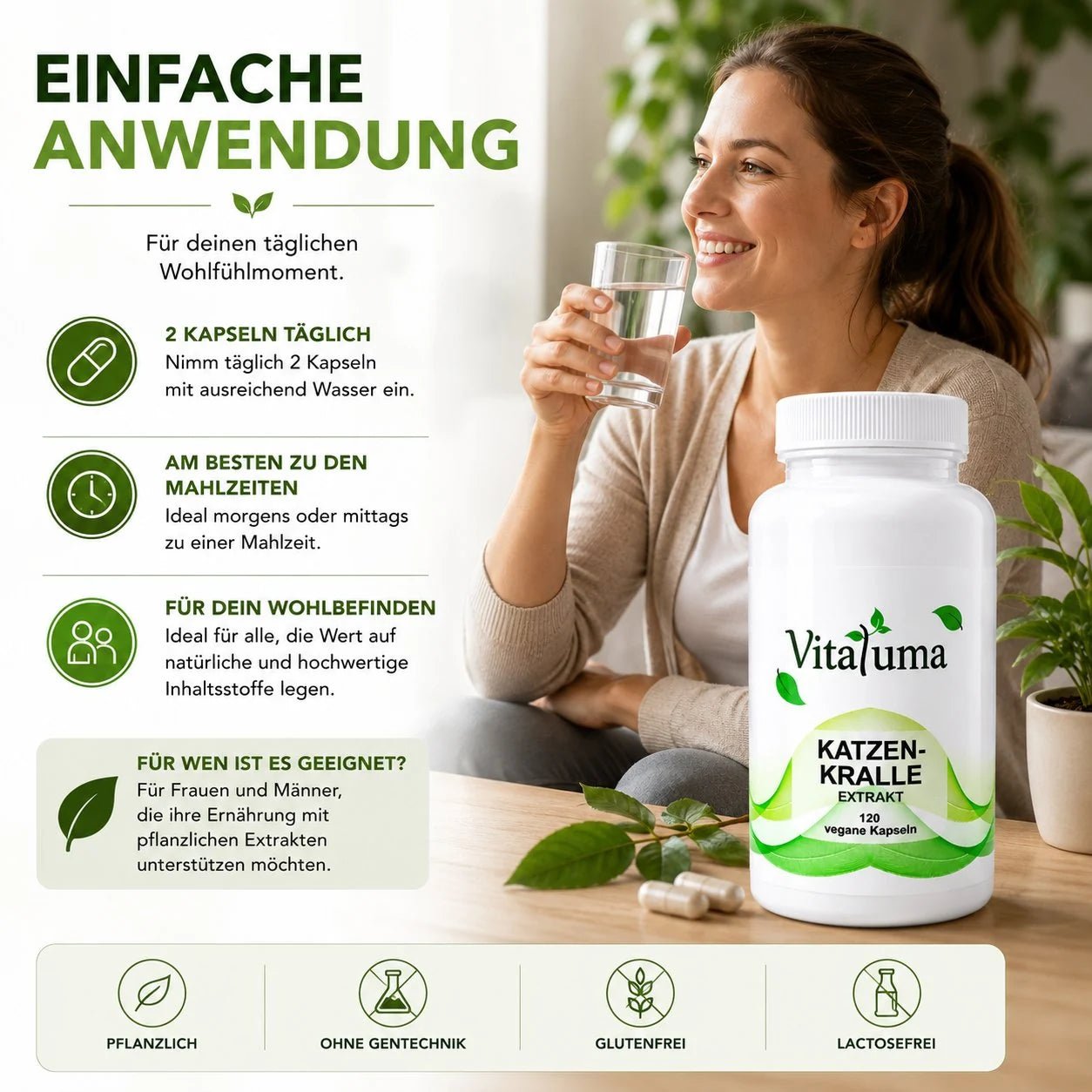 Katzenkralle Extrakt - 120 Kapseln - Vitaluma®