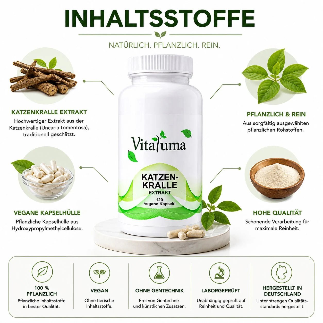 Katzenkralle Extrakt - 120 Kapseln - Vitaluma®