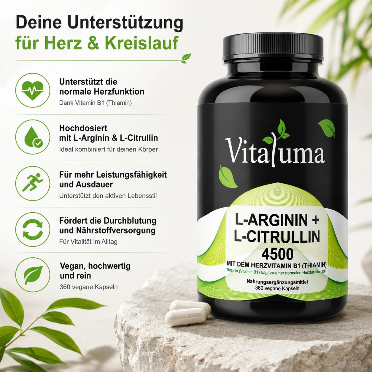 L-Arginin + L-Citrullin - 360 Kapseln