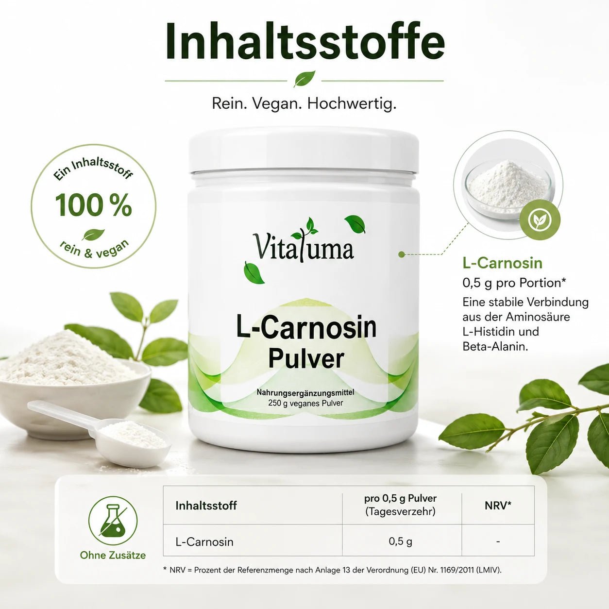 L-Carnosin 250g Pulver - Vitaluma®