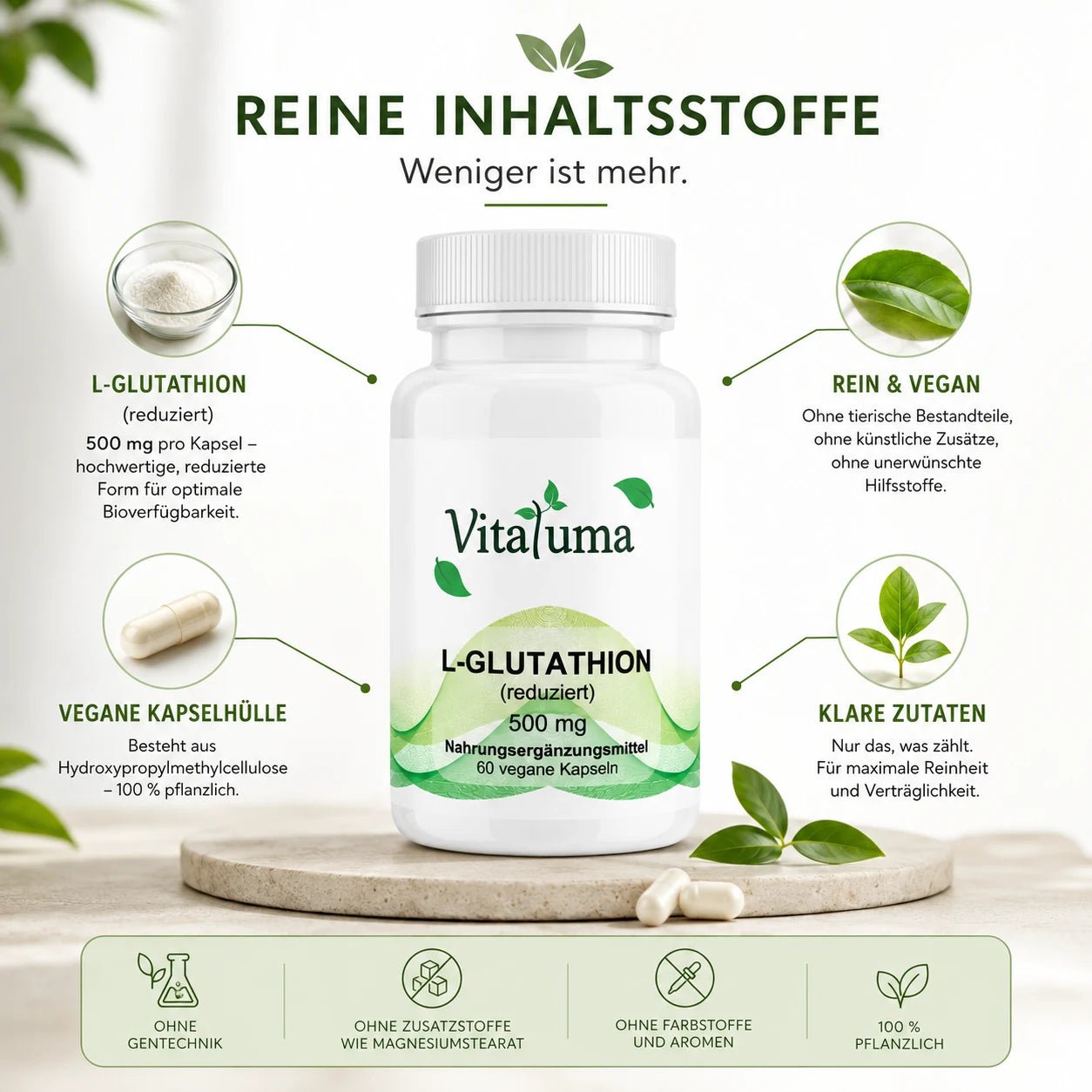 L-Glutathion - 60 Kapseln - Vitaluma®