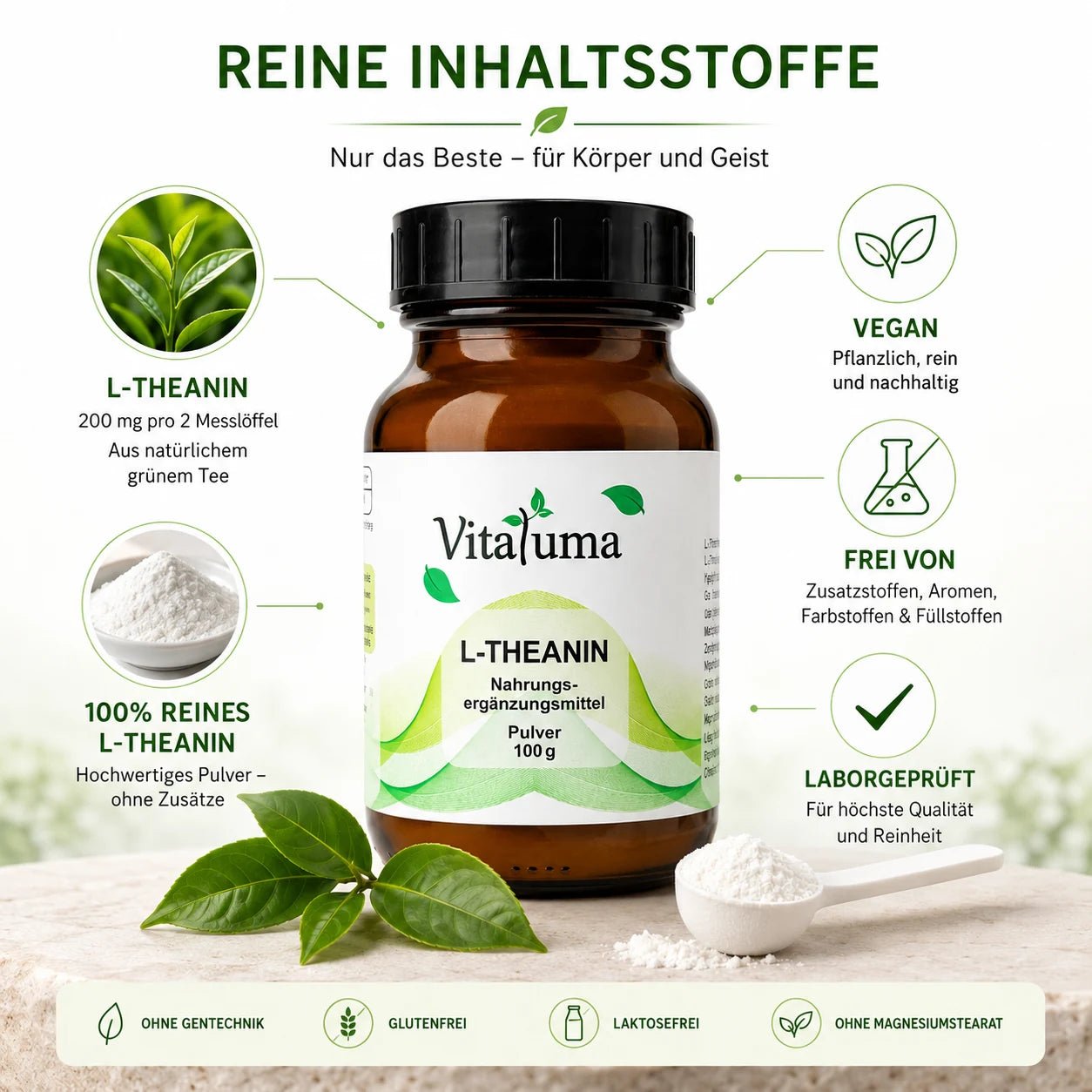 L-Theanin Pulver 100g - Vitaluma®
