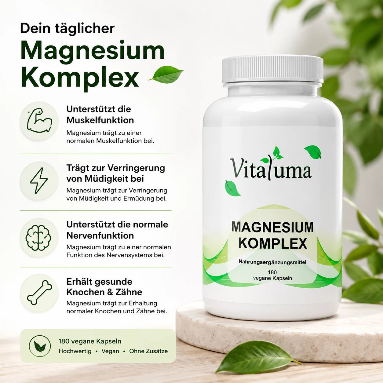Magnesium Komplex - 180 Kapseln - Vitaluma®
