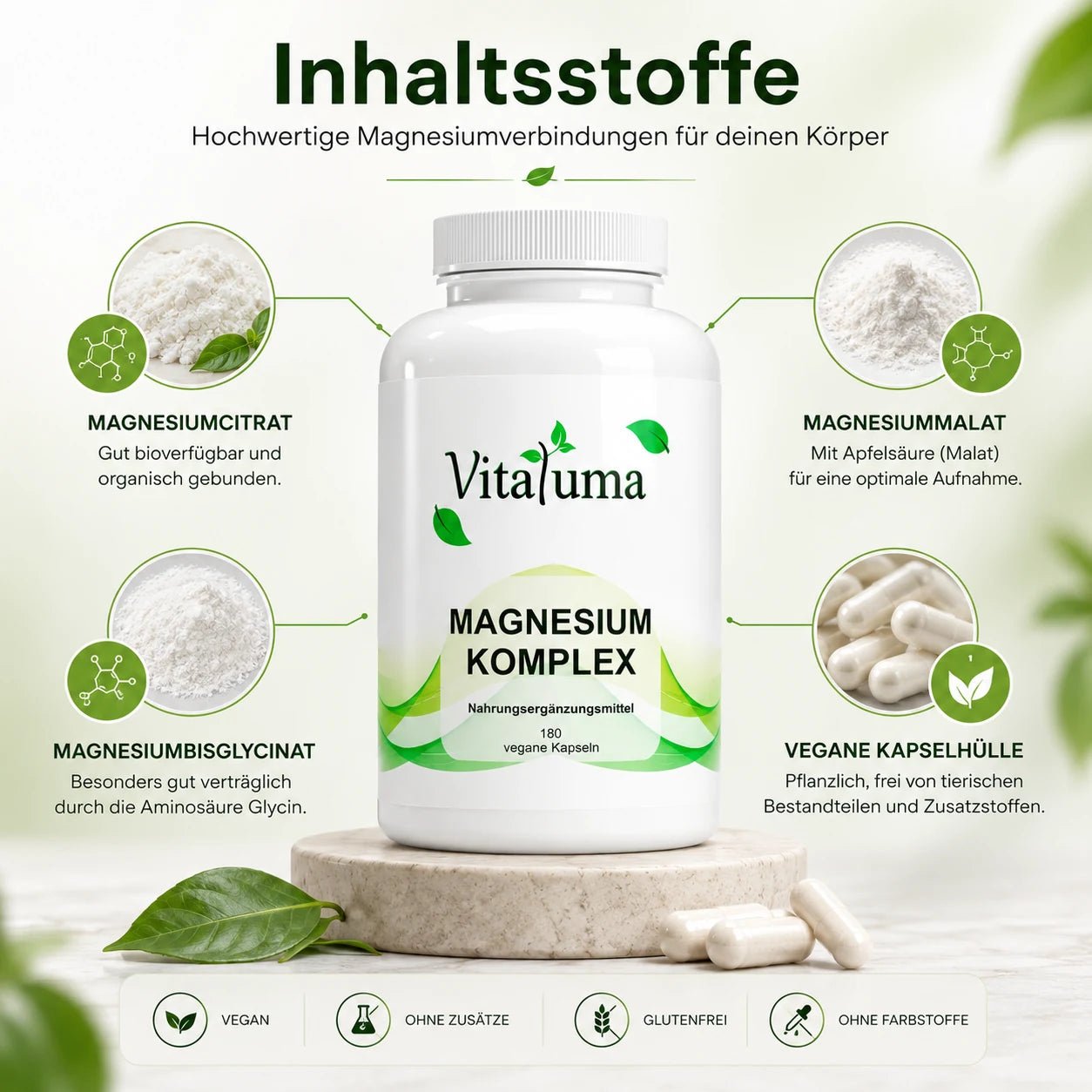 Magnesium Komplex - 180 Kapseln - Vitaluma®