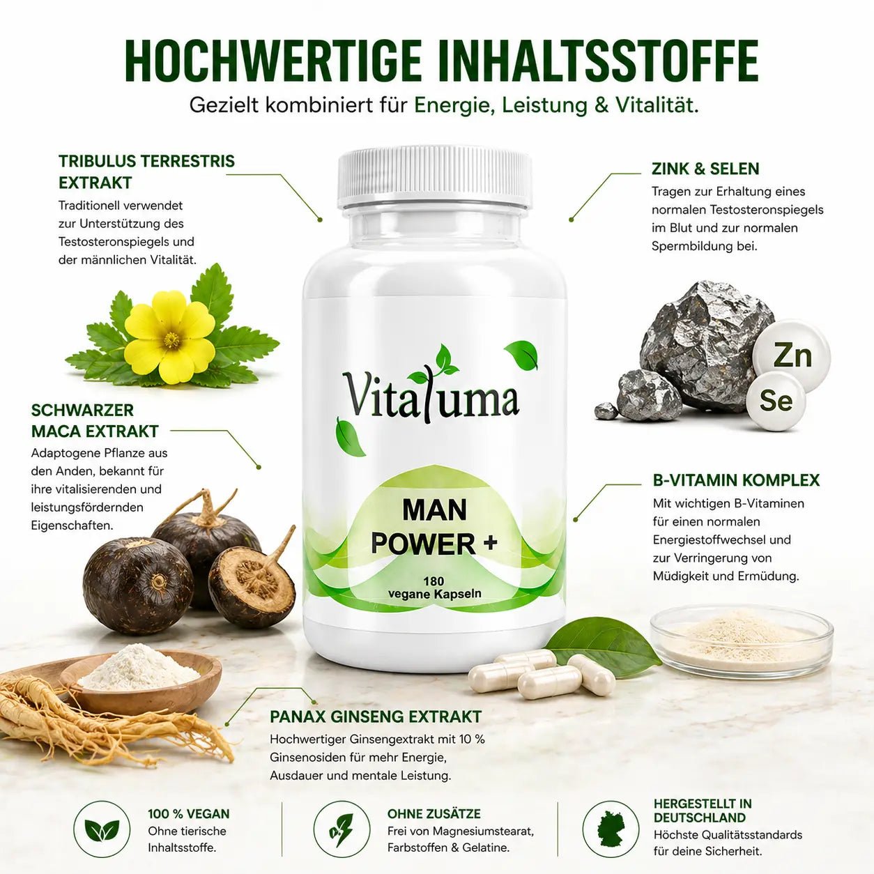 Man Power+ 180 vegane Kapseln - Vitaluma®
