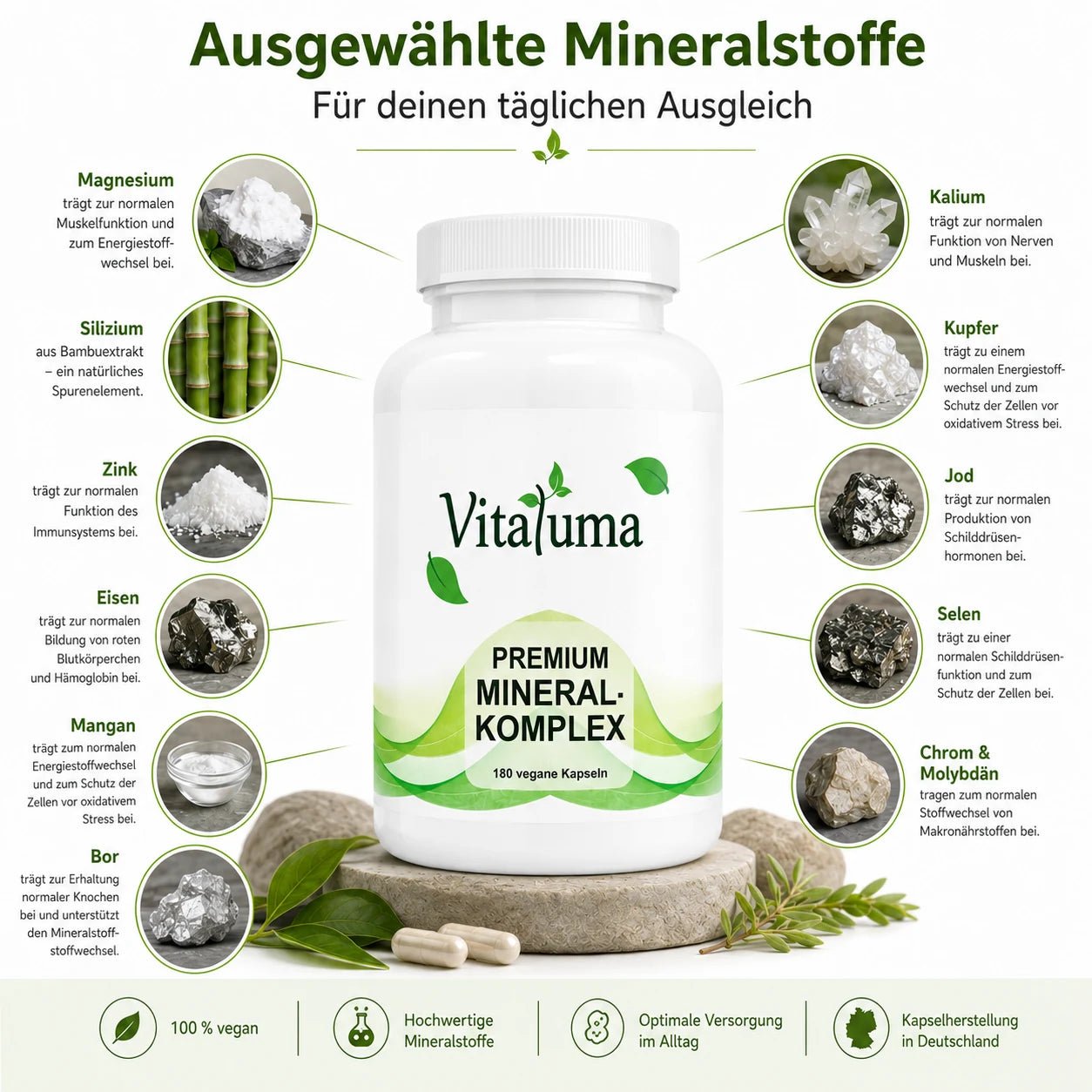 Mineralkomplex - 180 Kapseln - Vitaluma®