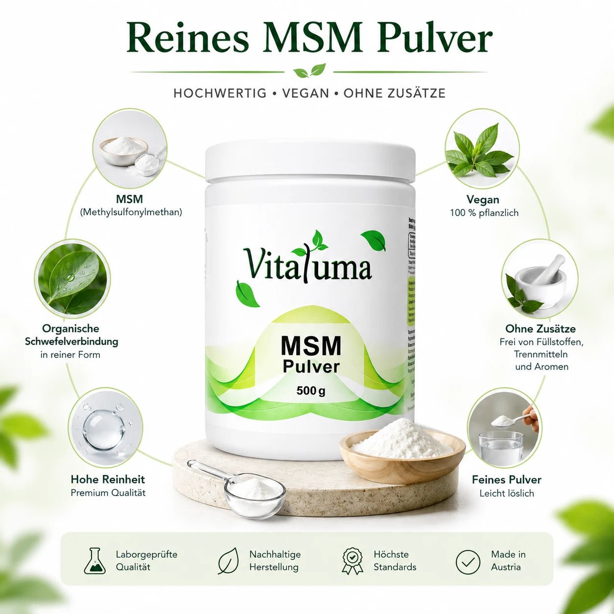 MSM Pulver - 500g - Vitaluma®